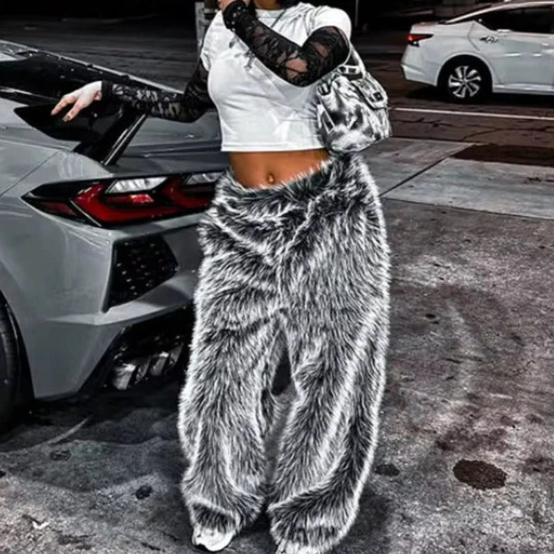 "Plush Fluffy Pants Oversize"